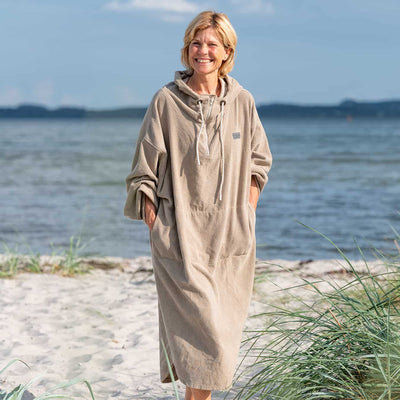 Badeponcho Skagen til voksne - Sandfarvet
